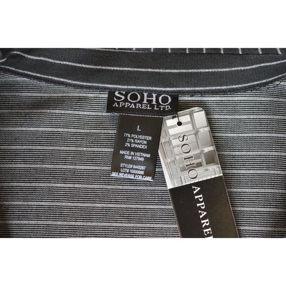 SOHO Black White Pinstriped Blazer Womens L 3/4 Ruched Sleeves NWT Office Siren - Picture 4 of 8